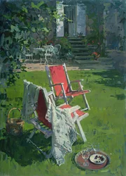 Chaises rouges et Chablis